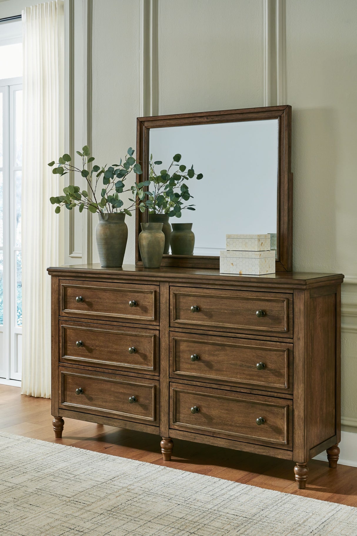 Sturlayne - Brown - Dresser And Mirror by Benchcraft® | Bel Furniture