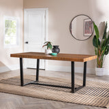 Modern Distressed Solid Wood And Metal Open Frame Dining Table by Walker Edison | Bel Furniture
