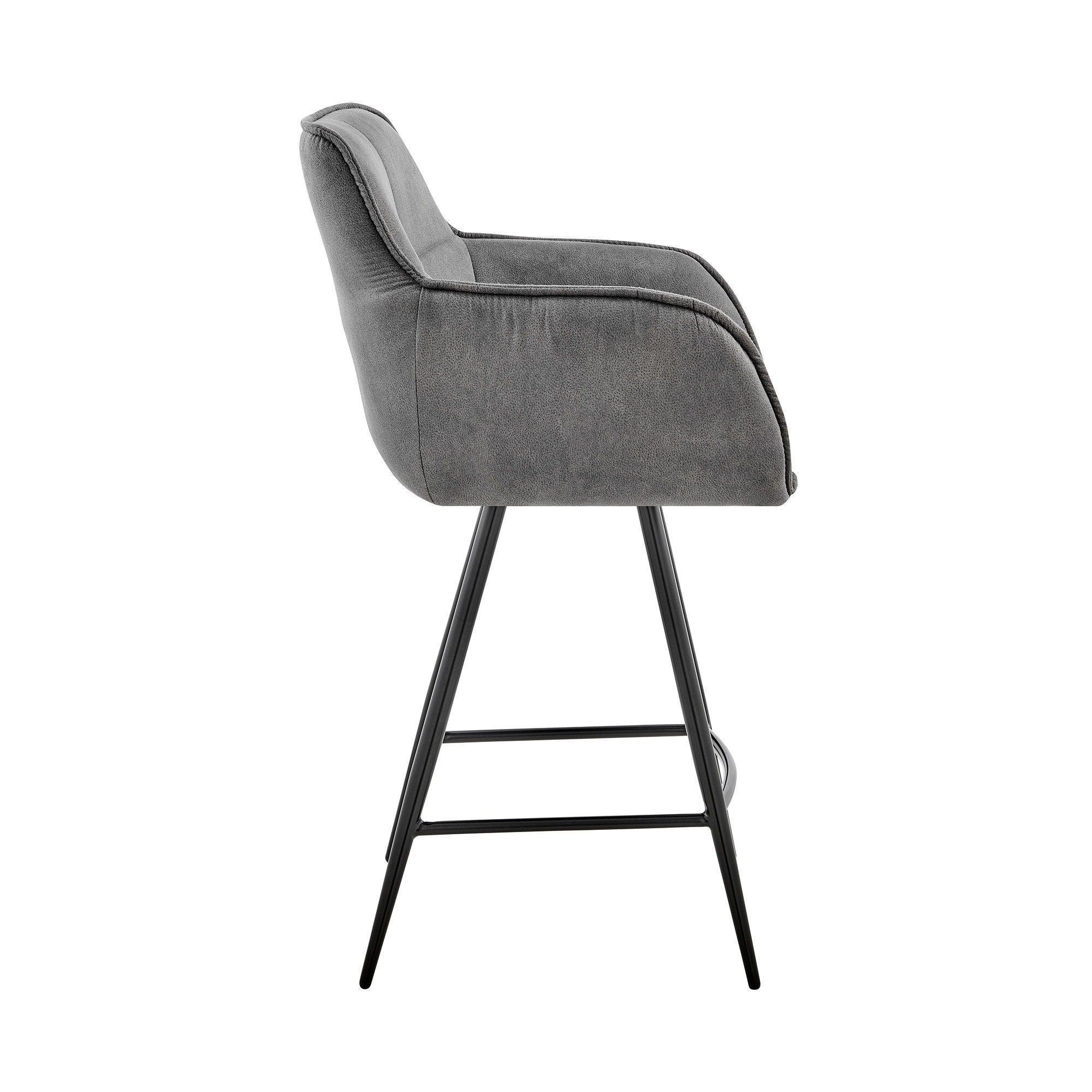 42" Iron Bar Height Bar Chair - Charcoal / Black