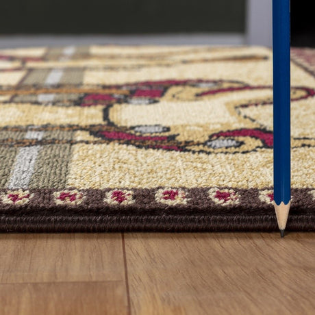 Tribes - 5'3" X 7'3" Southwest Area Rug - Beige - Polypropylene by Icona Home Decor | Bel Furniture