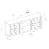 Modern Farmhouse 2 Door Glass Windowpane 70" TV Stand For 80" TVs by Walker Edison | Bel Furniture