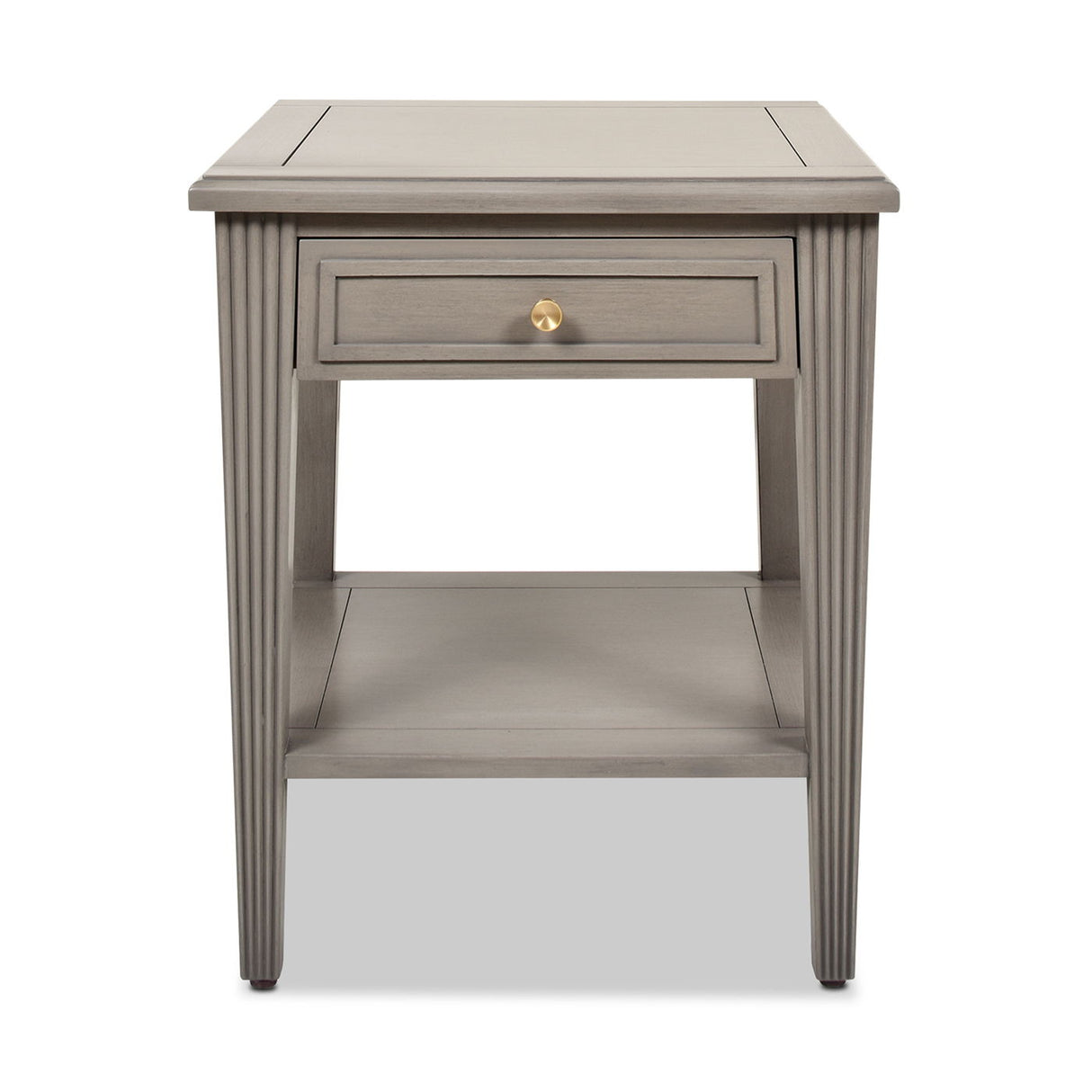 Dauphin - Storage Shelf Side Table - Gray Cashmere by Jennifer Taylor Home | Bel Furniture