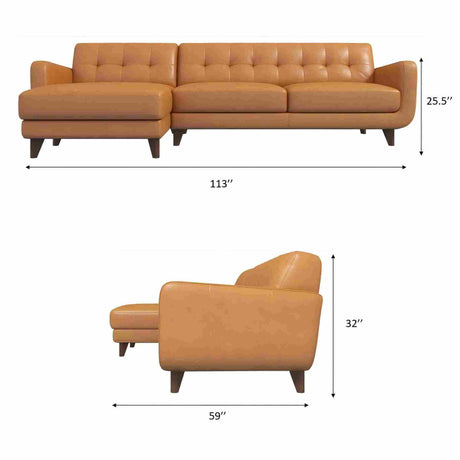 Allison - Mid-Century Modern Sectional Sofa Chaise - view 11
