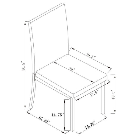 Garza - 5 Piece Rectangular Dining Table Set - Black by CoasterEveryday | Bel Furniture