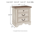 Realyn - Three Drawer Night Stand - White / Brown / Beige