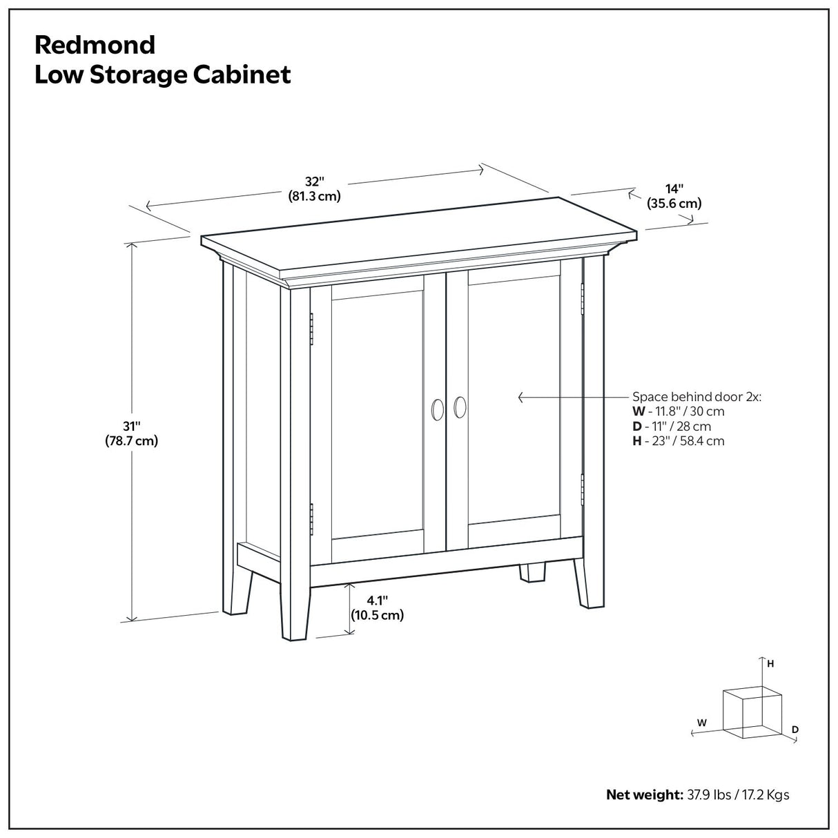 Redmond - Low Storage Cabinet - Brunette Brown