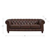Alton Bay-Top Grain Leather Sofa Couch - Brown by Hydeline Furniture | Bel Furniture