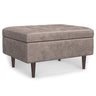 Shay - Large Square Coffee Table Storage Ottoman Mid-Century Style - view 4