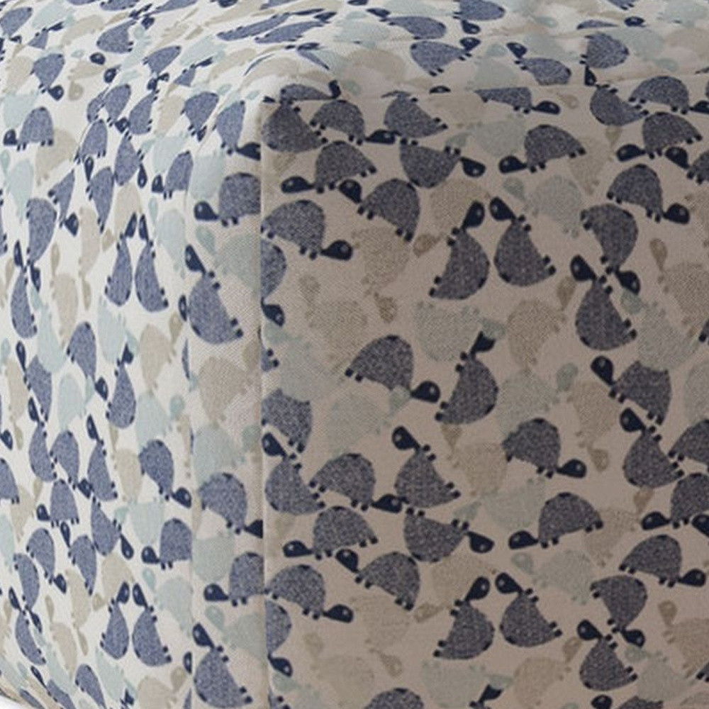 Cotton Turtle Pouf Cover - Beige