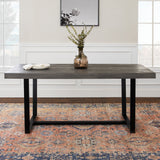 Modern Distressed Solid Wood And Metal Open Frame Dining Table by Walker Edison | Bel Furniture