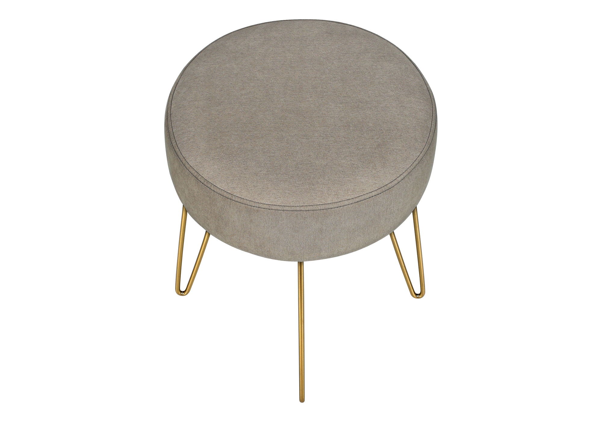 Ottoman, Pouf, Footrest, Foot Stool, Round Gold Metal Legs, Contemporary, Modern