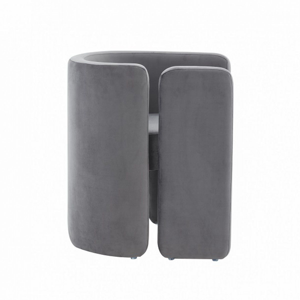 Velvet Asymmetrical Base Arm Chair - Gray