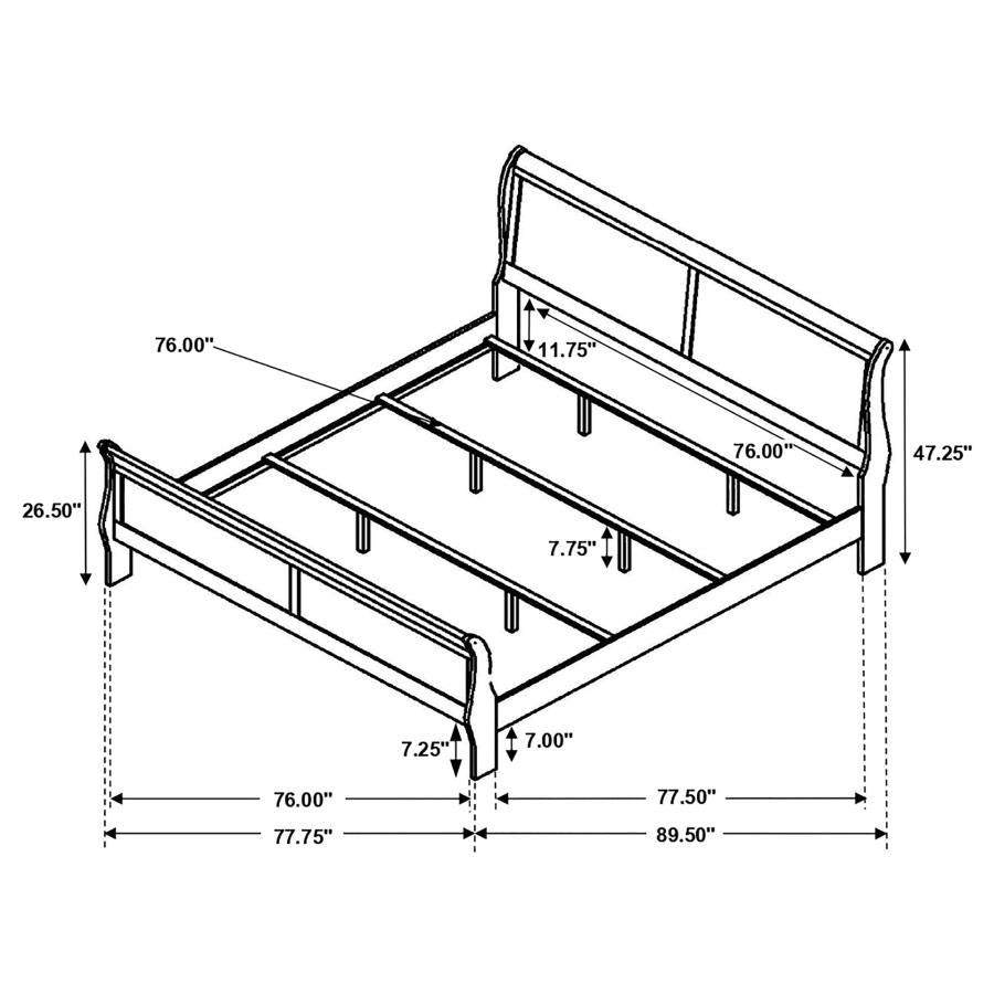 Louis Philippe - Panel Sleigh Bed by CoasterEveryday | Bel Furniture