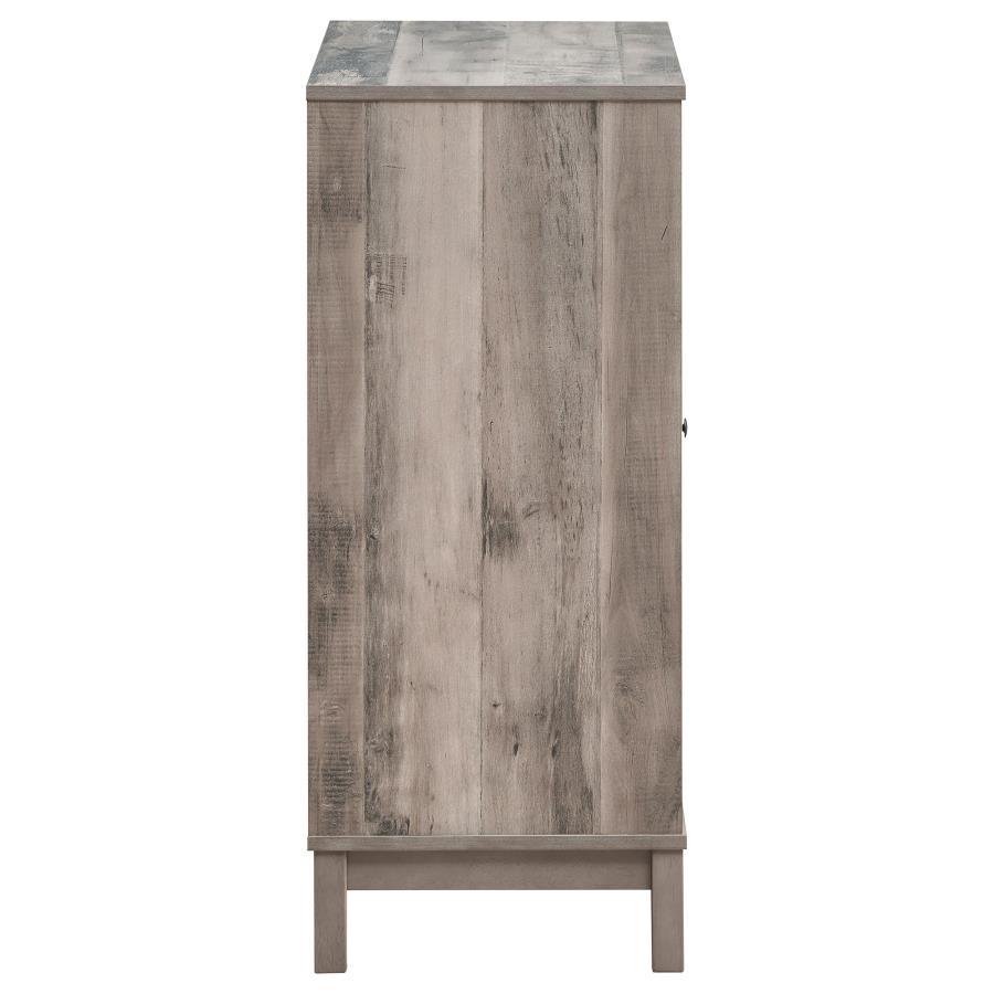 Cheyenne - 2 Door Home Bar Wine Cabinet - Weathered Acacia by CoasterEveryday | Bel Furniture