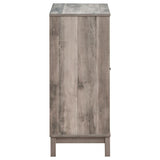 Cheyenne - 2 Door Home Bar Wine Cabinet - Weathered Acacia by CoasterEveryday | Bel Furniture