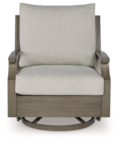 Rainier Ranch - Brown / Beige - Swivel Glider Chair With Cushion by Signature Design by Ashley® | Bel Furniture