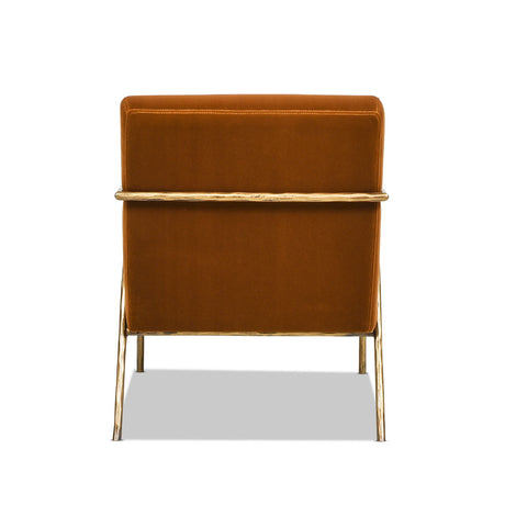 Aerin - Hammered Brass Upholstered Accent Arm Chair by Jennifer Taylor Home | Bel Furniture