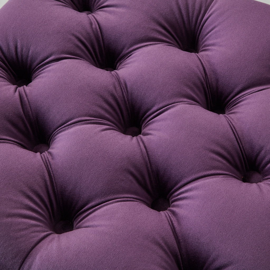 Velvet Tufted Storage - Purple / Black