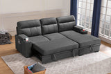 Kaden - Sleeper Sectional Sofa Chaise With Storage Arms And Cupholder