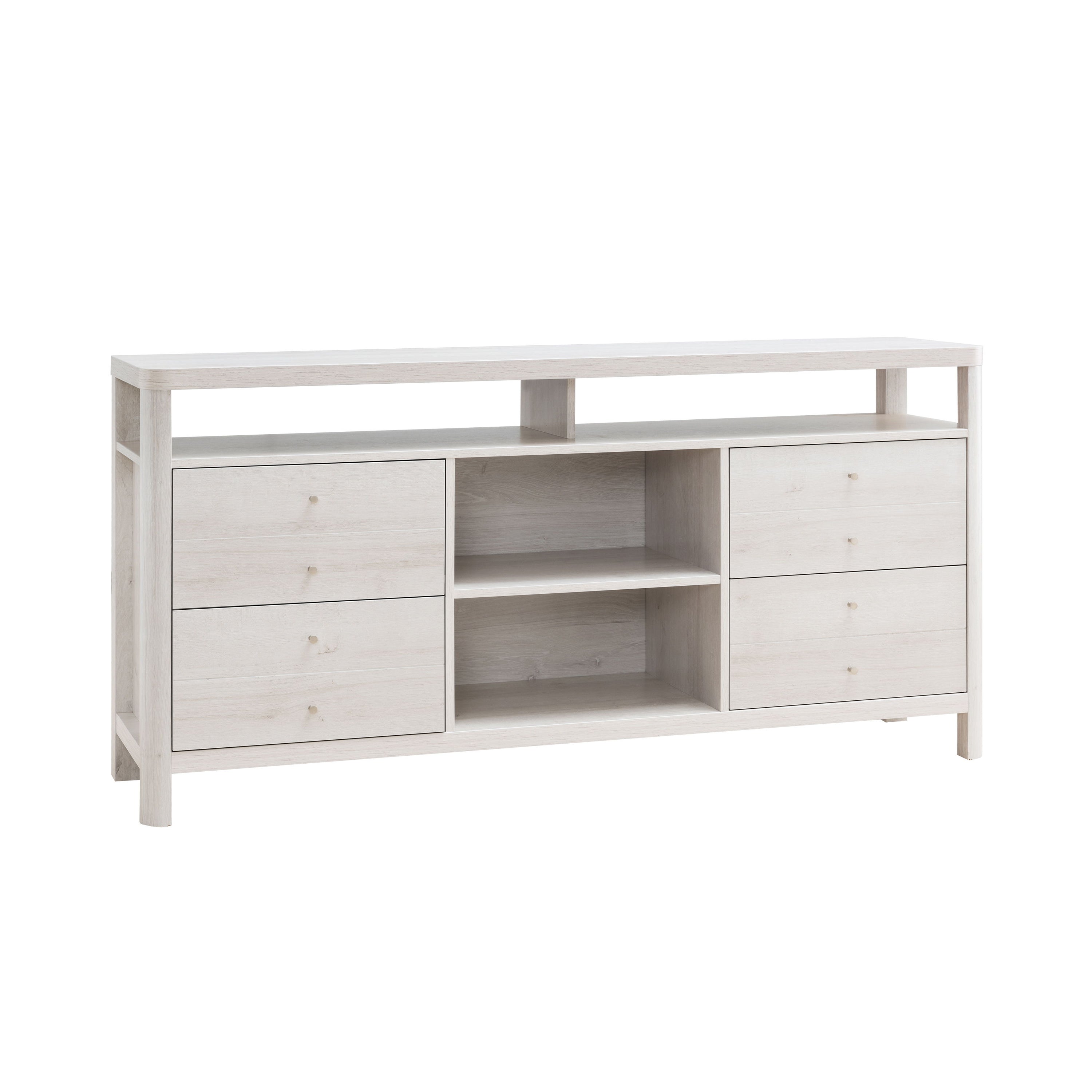 TV Stand, Livingroom TV Console Table With 4 Drawers, 2 Shelves - White Oak