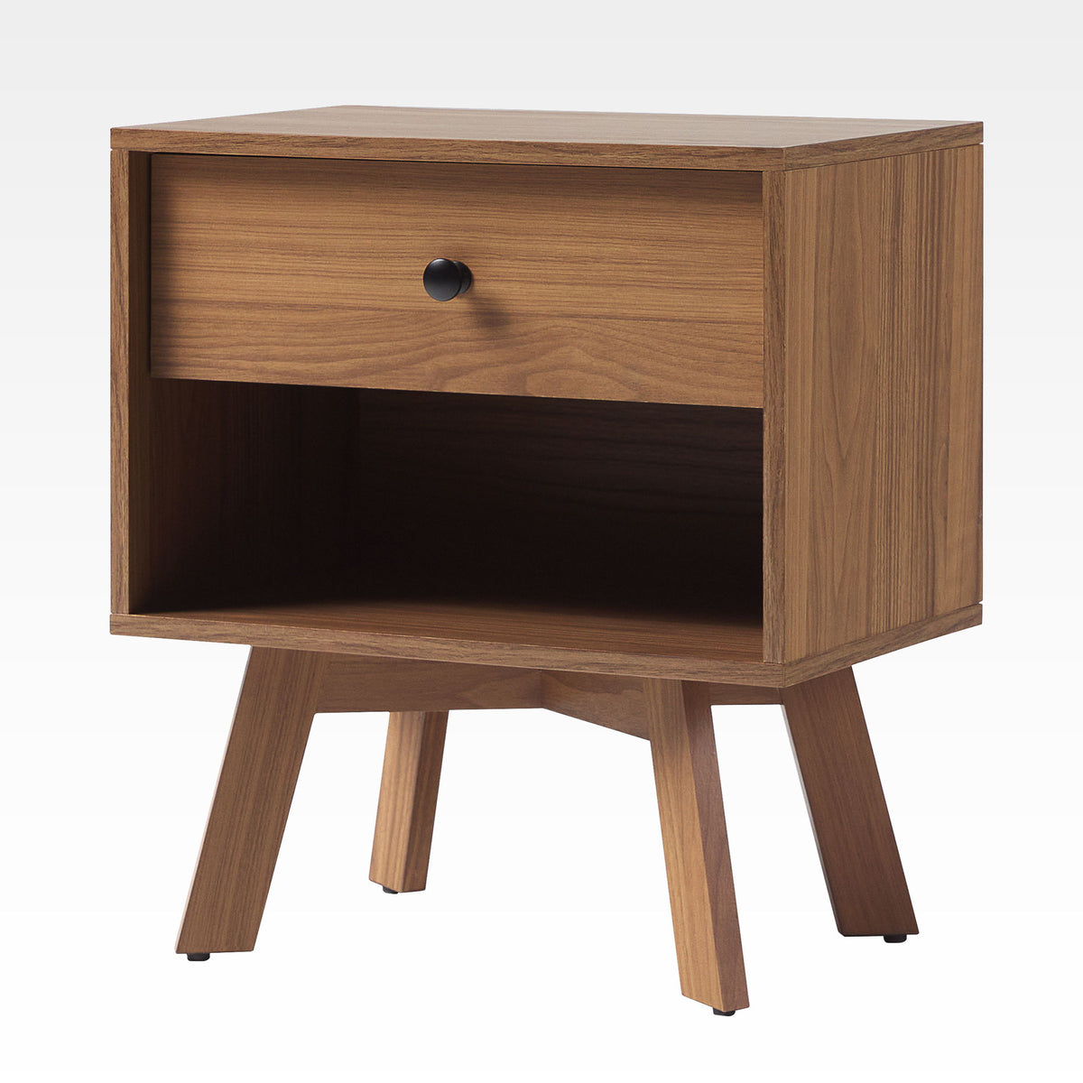 Mid-Century Modern Minimalist 1 Drawer Nightstand Dark Brown by Walker Edison | Bel Furniture