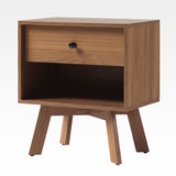 Mid-Century Modern Minimalist 1 Drawer Nightstand Dark Brown by Walker Edison | Bel Furniture