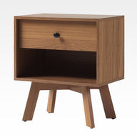 Mid-Century Modern Minimalist 1 Drawer Nightstand Dark Brown by Walker Edison | Bel Furniture
