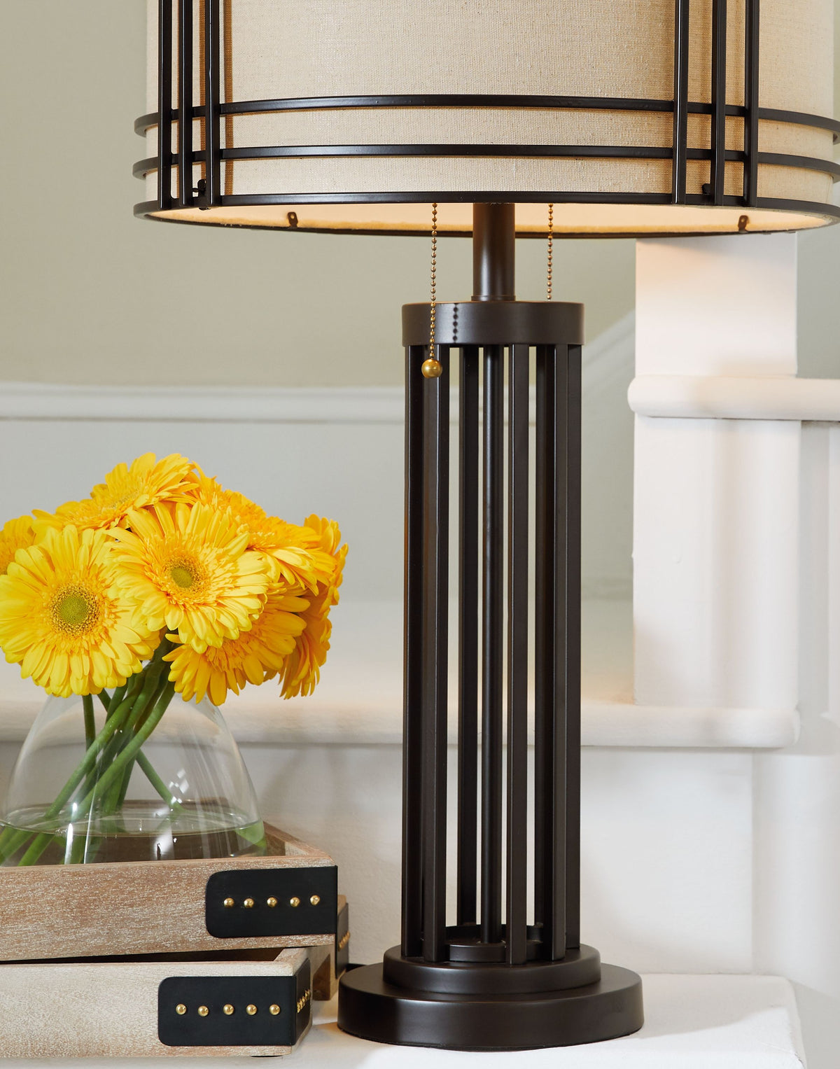 Hanswell - Dark Brown - Metal Table Lamp by Signature Design by Ashley® | Bel Furniture