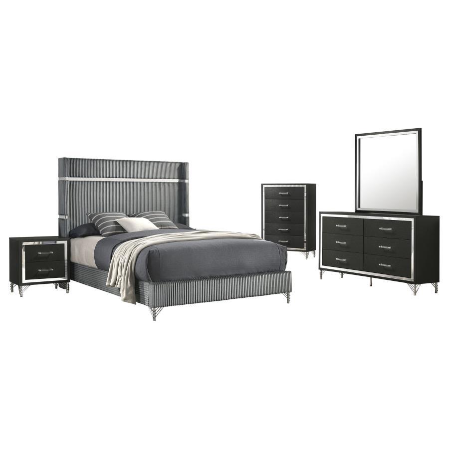 Lucia - Bedroom Set With Upholstered Wingback Panel Bed by Coaster Fine Furniture | Bel Furniture