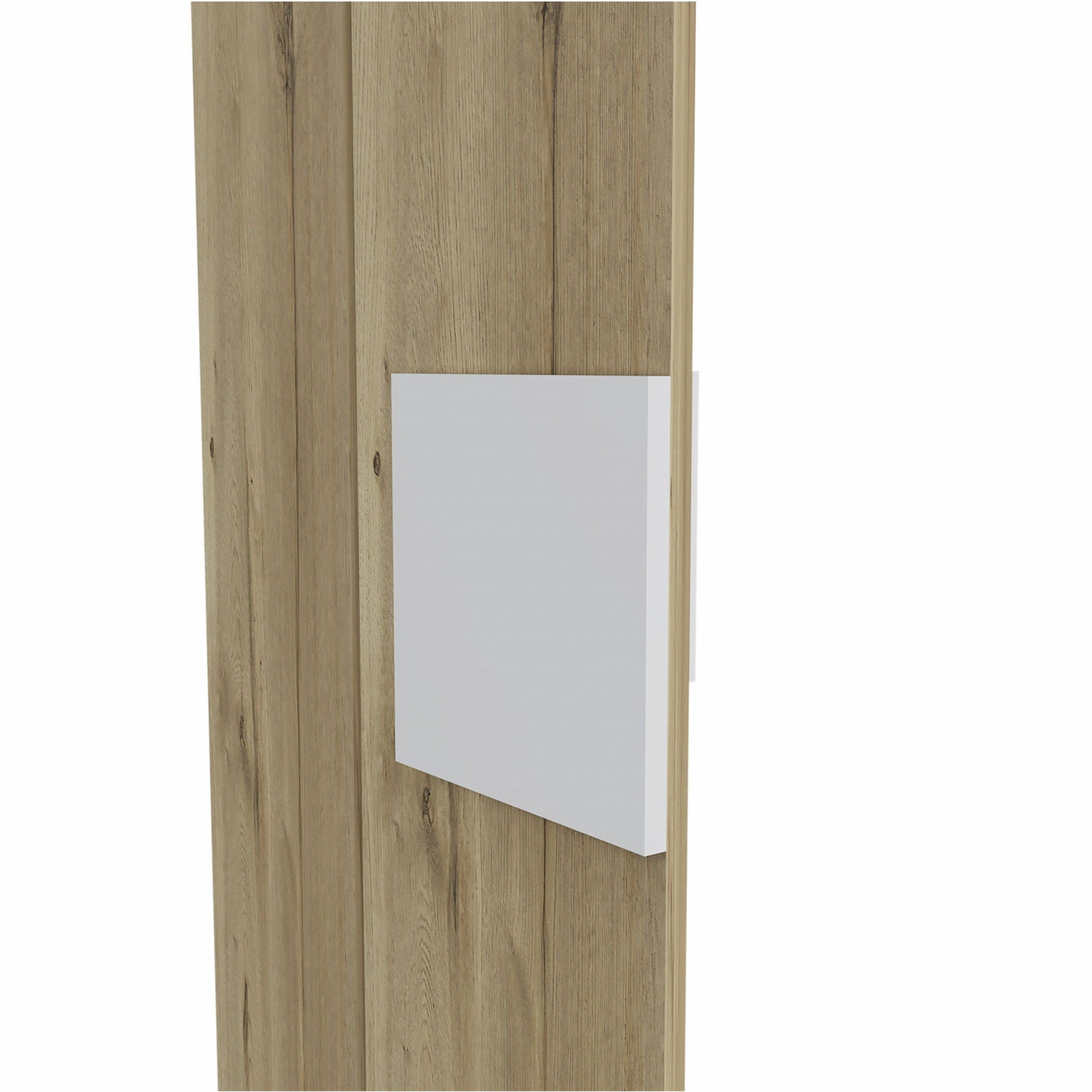 Multi Purpose Vertical Hanging Cabinet - Light Oak /	White