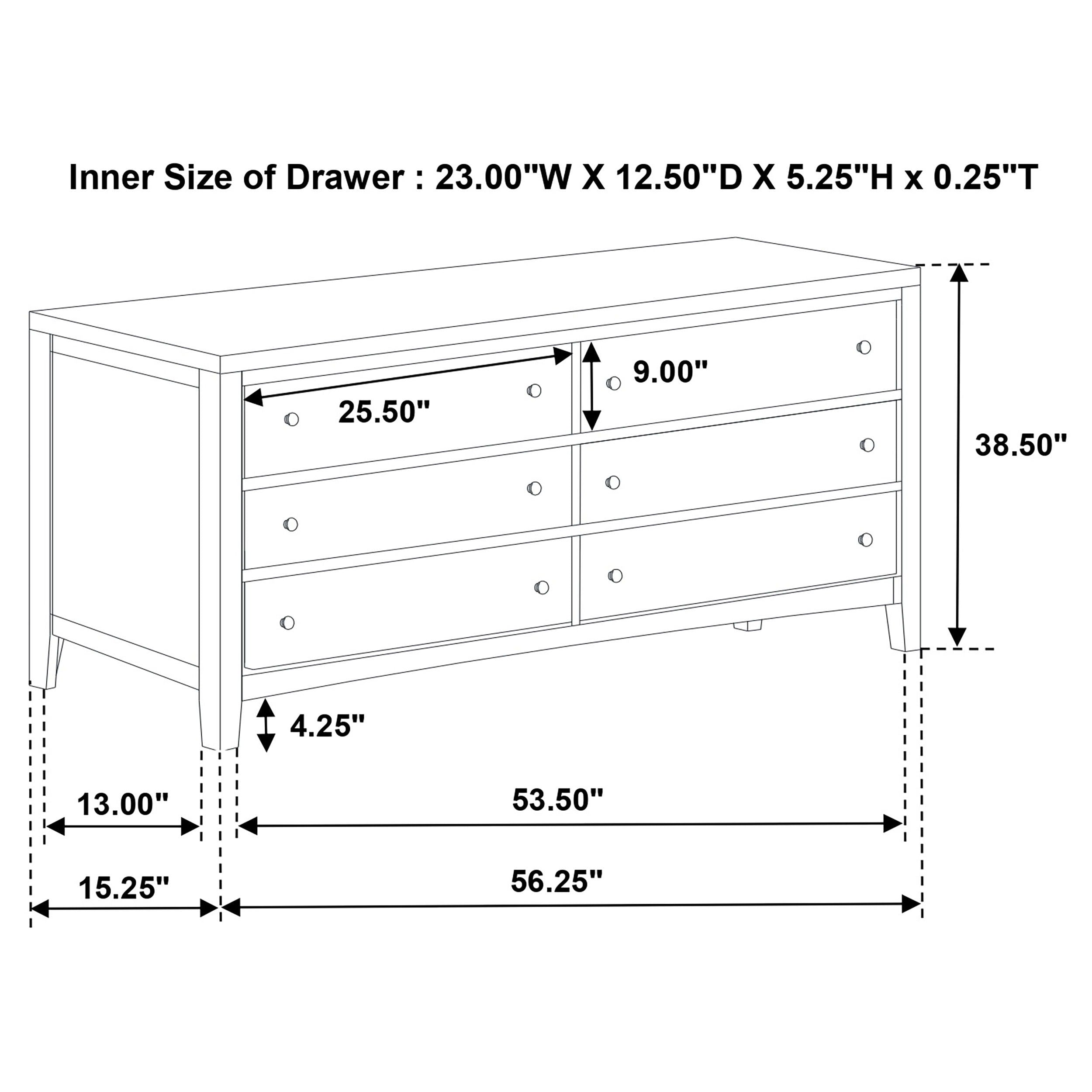 Wilkes - 6-Drawer Dresser Cabinet - Dark Cocoa