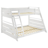 Holden - Wood Veneer Bunk Bed White Twin over Full by Coaster Fine Furniture | Bel Furniture