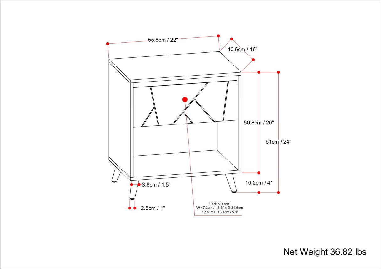 Jager - Bedside Table - Natural by Simpli-Home | Bel Furniture
