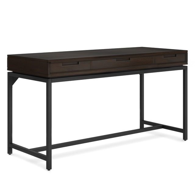 Banting - Mid Century Handcrafted Desk Dark Brown by Simpli-Home | Bel Furniture