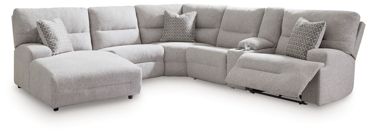 Acklen Place - Reclining Sectional Gray 6 Pc. Power Reclining Sectional With LAF Power Reclining Back Chaise by Signature Design by Ashley® | Bel Furniture