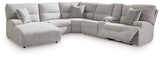 Acklen Place - Reclining Sectional Gray 6 Pc. Power Reclining Sectional With LAF Power Reclining Back Chaise by Signature Design by Ashley® | Bel Furniture