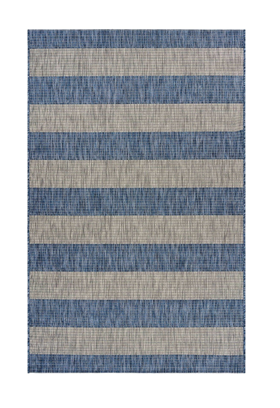 8' X 10' Striped Indoor / Outdoor Area Rug - Blue / Gray