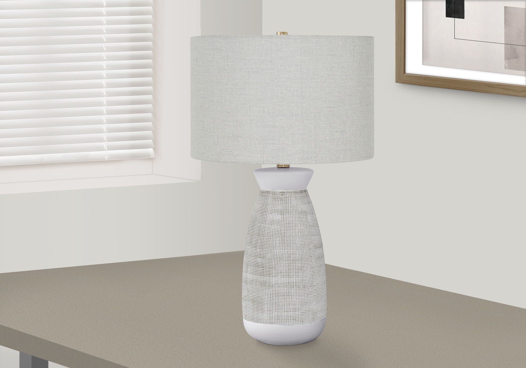 Lighting, Table Lamp, Ceramic, Contemporary - Gray