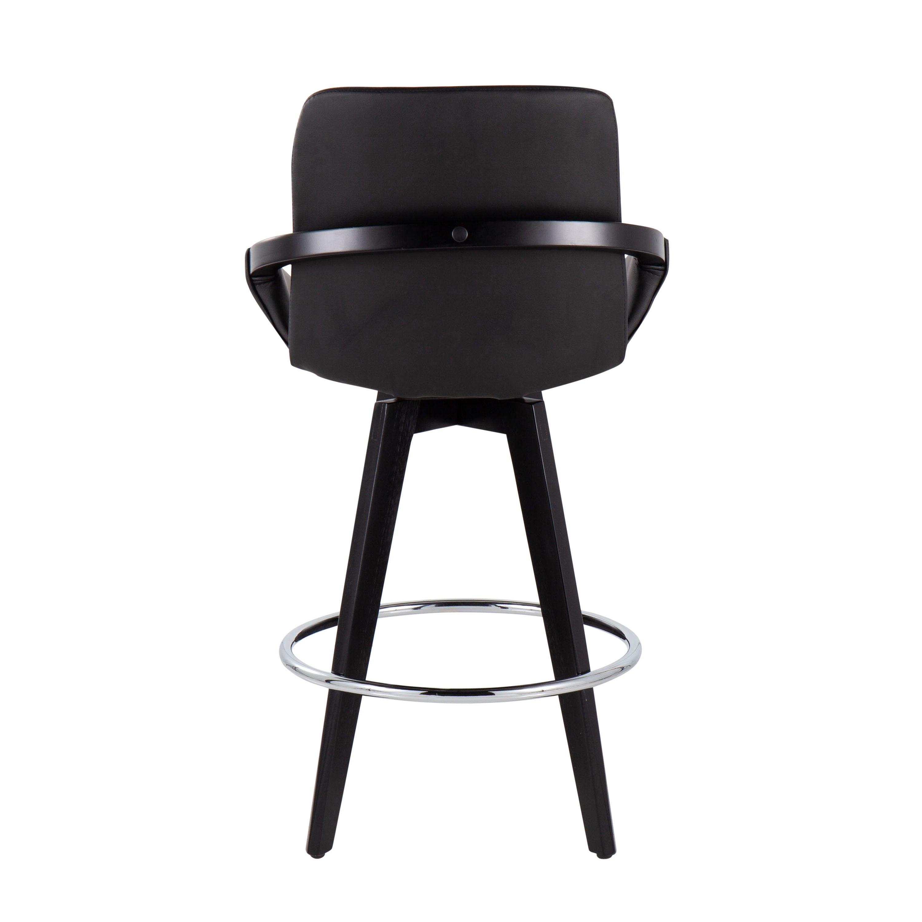 Cosmo - Contemporary Fixed Height Counter Stool With Swivel And Round Footrest (Set of 2)