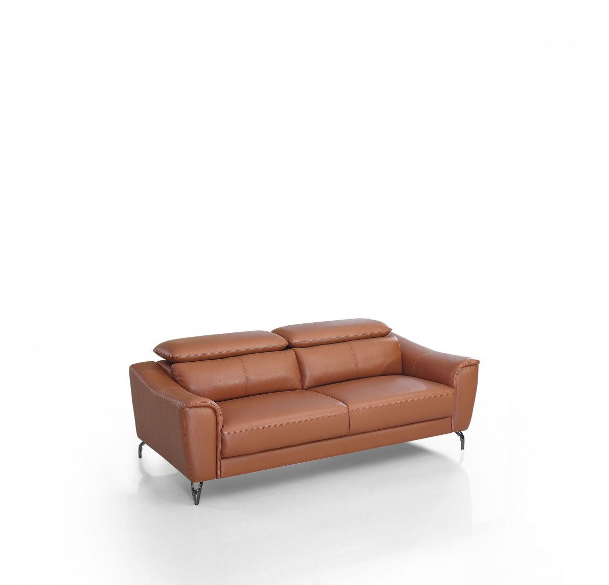 Urban Leather Adjustable Headrest Sofa - Brown