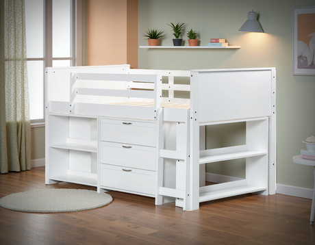 5-Piece Twin Size Low Loft Storage Bed Set by Mollai Collections | Bel Furniture