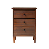 Classic 3 Drawer Solid Wood Nightstand by Walker Edison | Bel Furniture