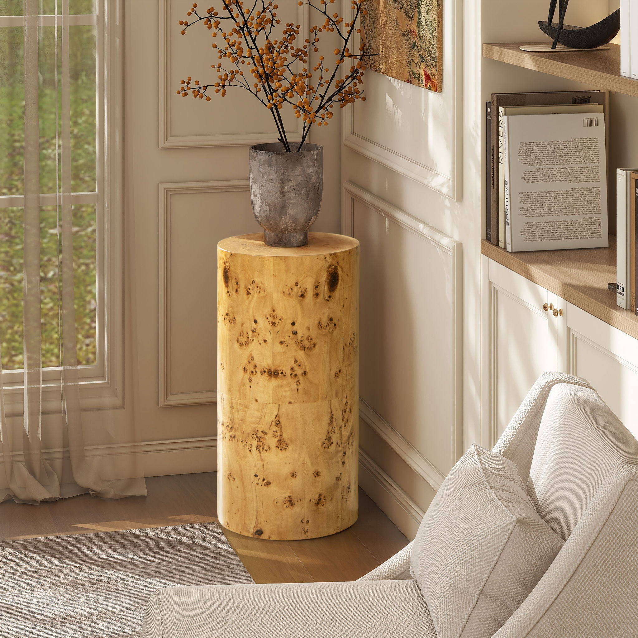 RELAX FOAM LIBEN SIDE TABLE 新品 Nebula Accent Pillar Side Table for Living Room | Bel Furniture