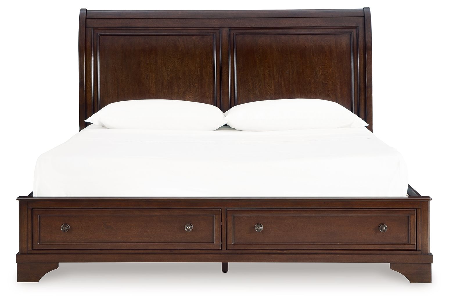 Trellington - Brown - King Sleigh Storage Bed