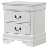 Louis Philippe - 2-Drawer Nightstand Bedside Table - White by Coaster Fine Furniture | Bel Furniture