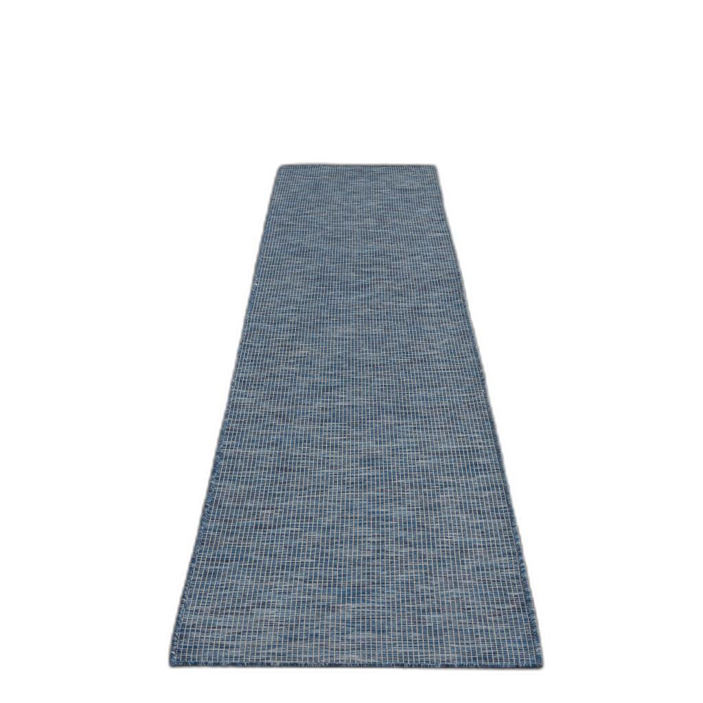 12' Power Loom Runner Rug - Navy Blue