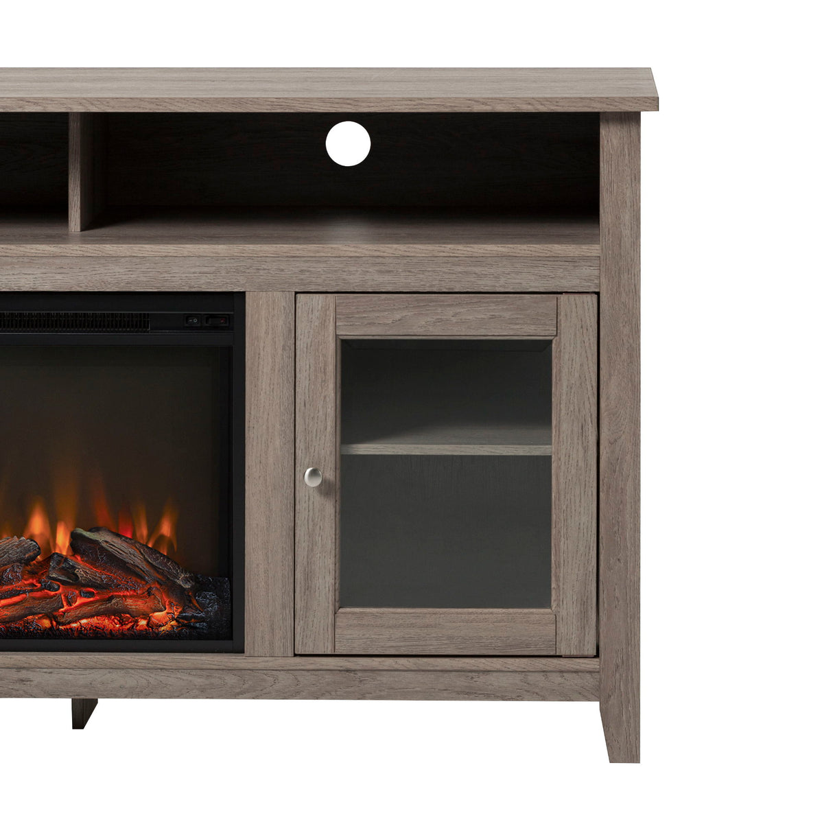 Classic Glass Door Fireplace Tall TV Stand For TVs Up To 65" by Walker Edison | Bel Furniture