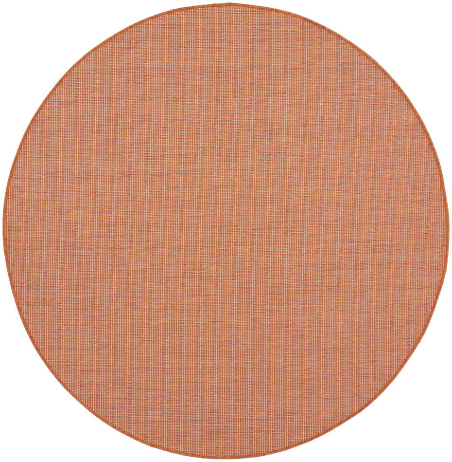 6' Round Power Loom Area Rug - Rust