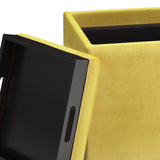 Rockwood - Upholstered Cube Storage Ottoman With Tray