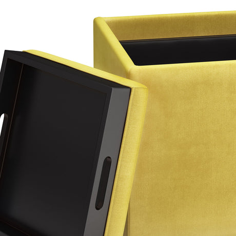 Rockwood - Upholstered Cube Storage Ottoman With Tray - view 43